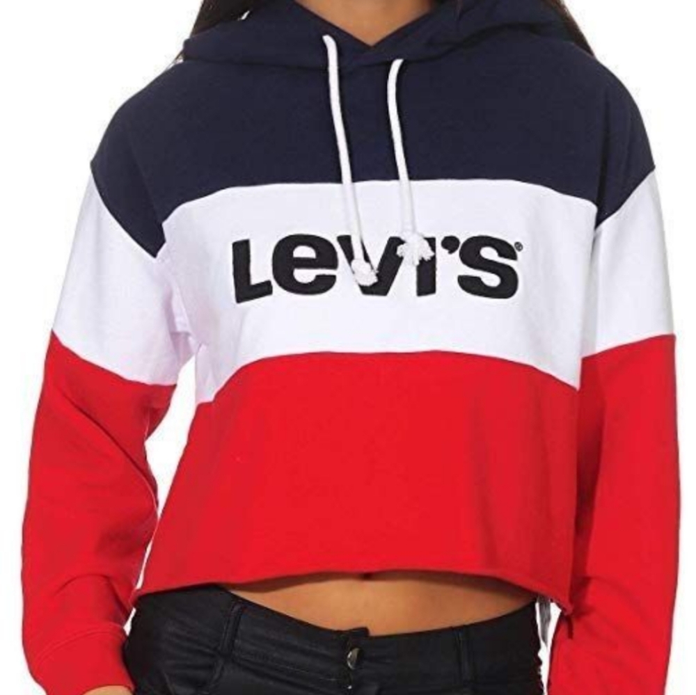 Levi's Women's Red and Blue Colorblock Hoodie - Picture 4 of 9